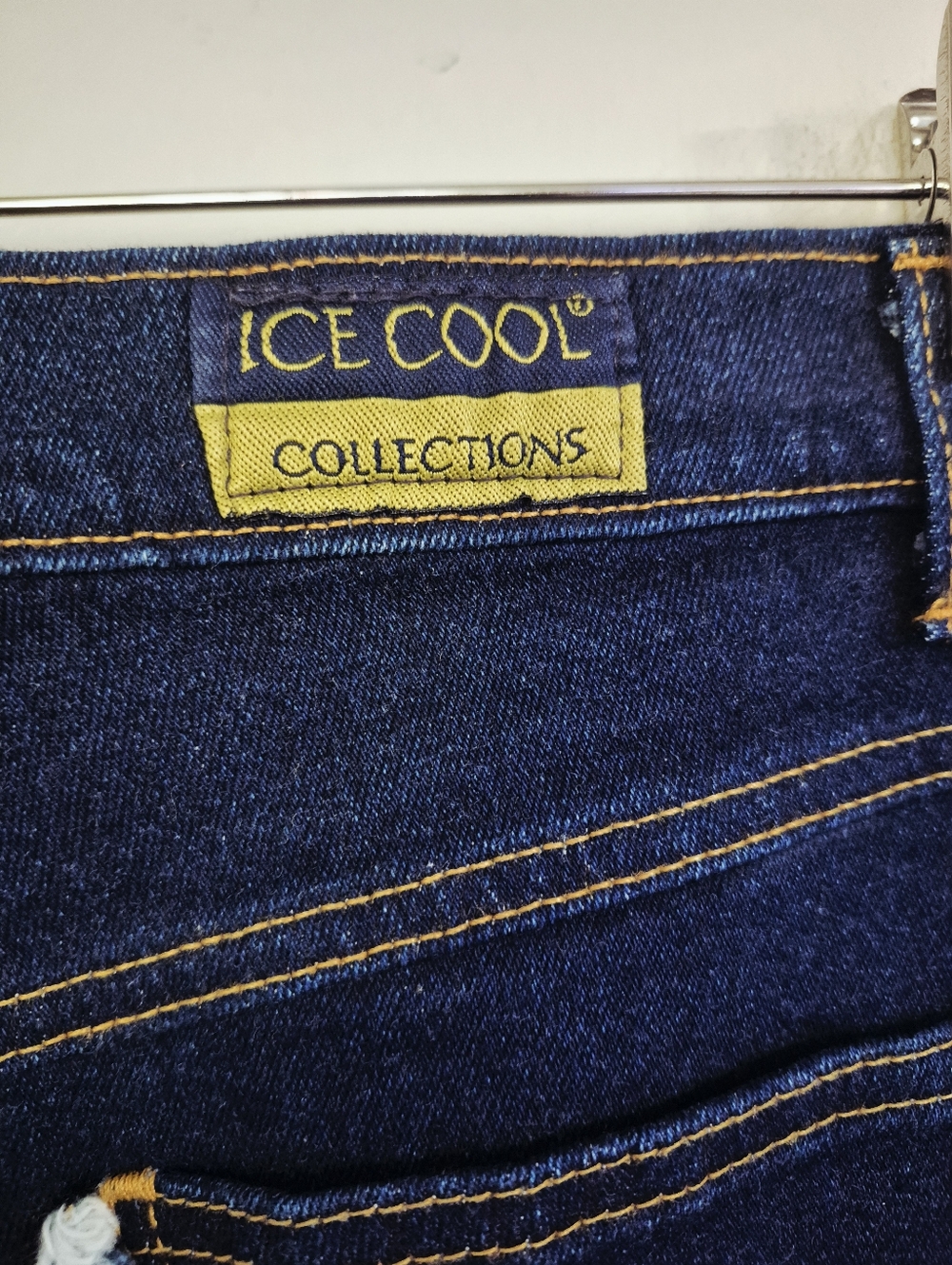 Ice Cool Collections Denim Fringe Rough Patched Maxi Skirt With Rivets Size 12 - Picture 5 of 10